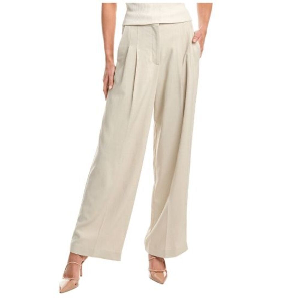 ba&sh "lady pants" Women's Trousers Dress Pant Pleats Light Beige Pockets Size 4